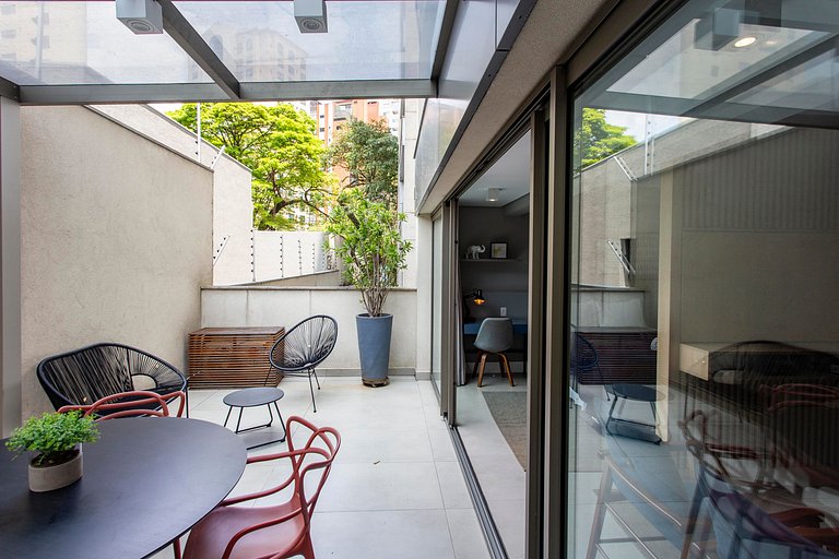 Wehome - Studio elegante com quintal, nos Jardins
