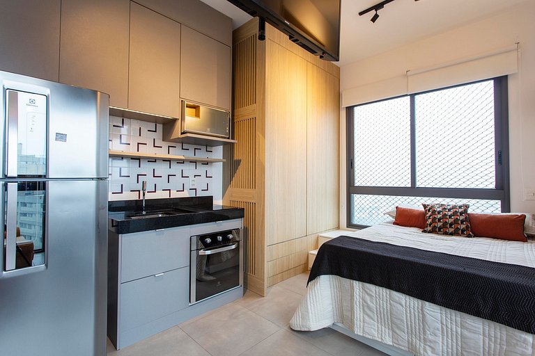 Wehome - Lindo studio com lazer completo e cowork