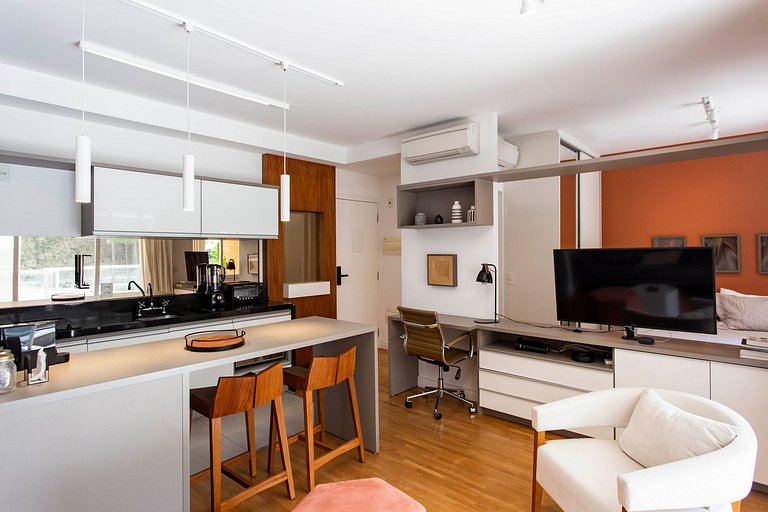 Wehome - Lindo studio, varanda Garden, nos Jardins