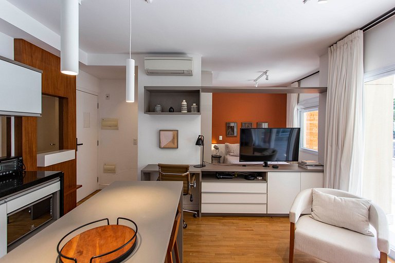 Wehome - Lindo studio, varanda Garden, nos Jardins