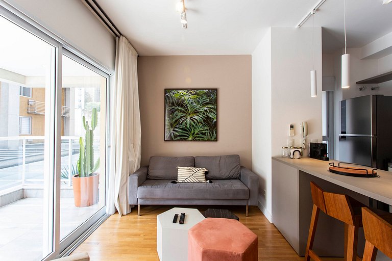 Wehome - Hermoso estudio con balcón tipo Garden