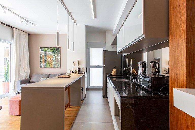 Wehome - Lindo studio, varanda Garden, nos Jardins