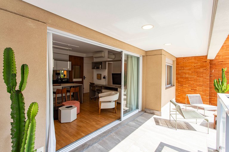 Wehome - Lindo studio, varanda Garden, nos Jardins