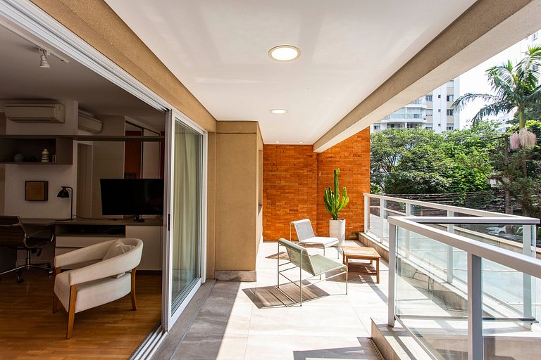 Wehome - Lindo studio, varanda Garden, nos Jardins