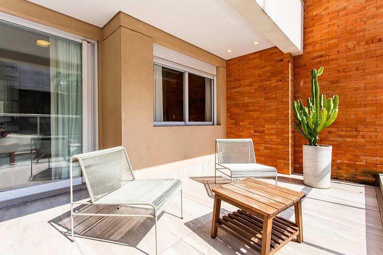 Wehome - Lindo studio, varanda Garden, nos Jardins