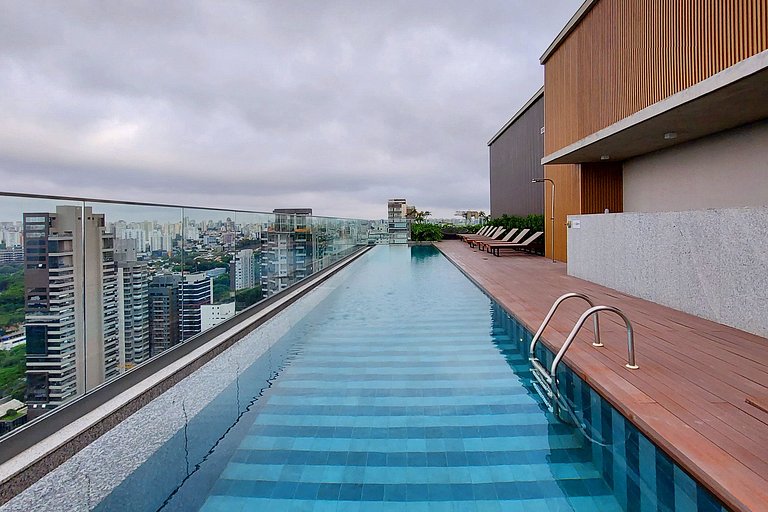 Wehome - Studio com Varanda em Moema | Piscina e Vista