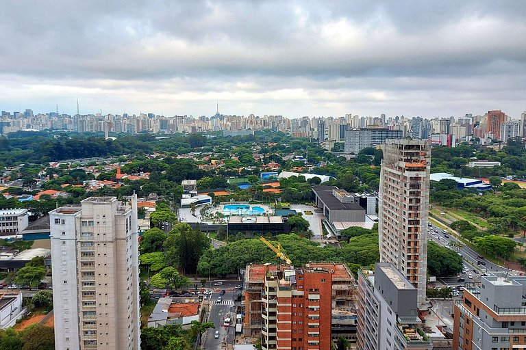 Wehome - Studio com Varanda em Moema | Piscina e Vista