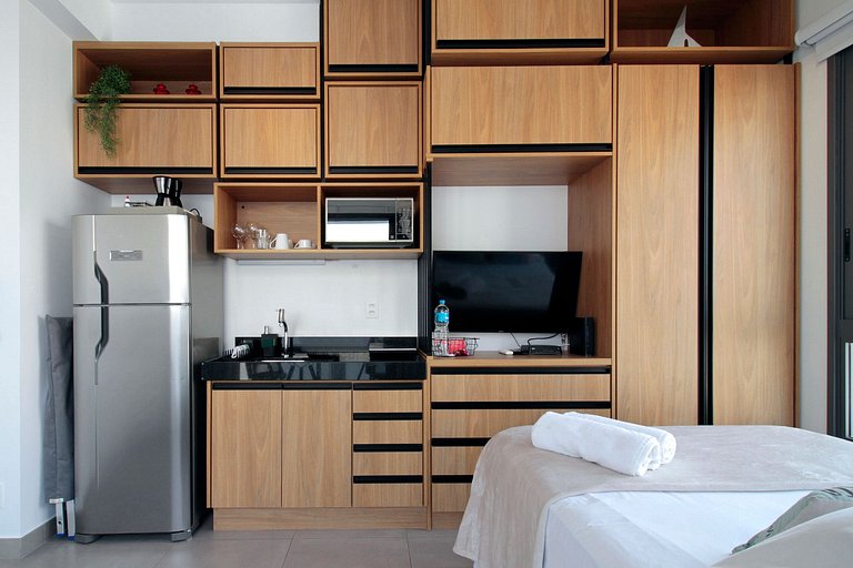 Wehome - Studio com Coworking e vista incrível!