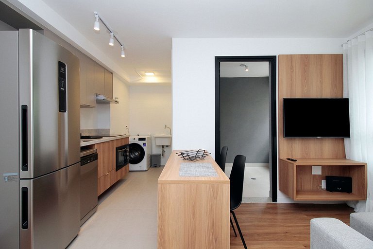 Wehome - 1 dorm, prédio moderno, ao lado do Ibira