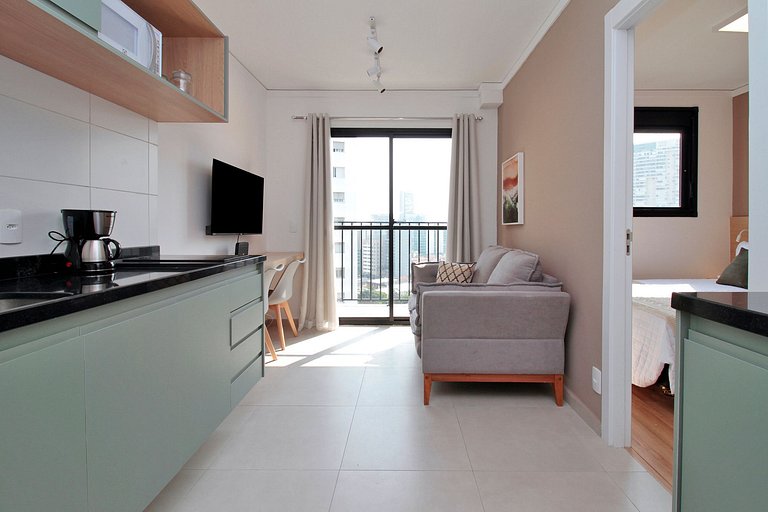Wehome - 1 dorm, completo, ao lado do Shop Eldorado