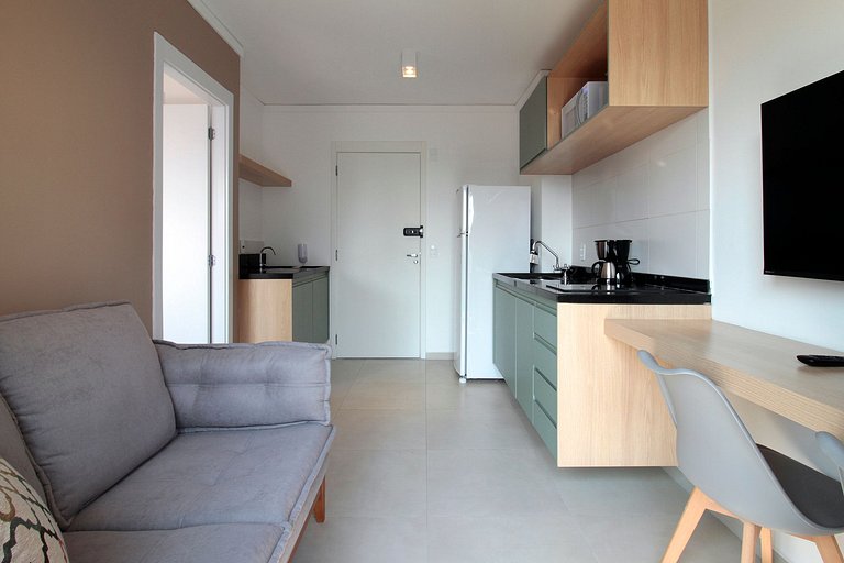 Wehome - 1 dorm, ompleto, ao lado Shop. Eldorado