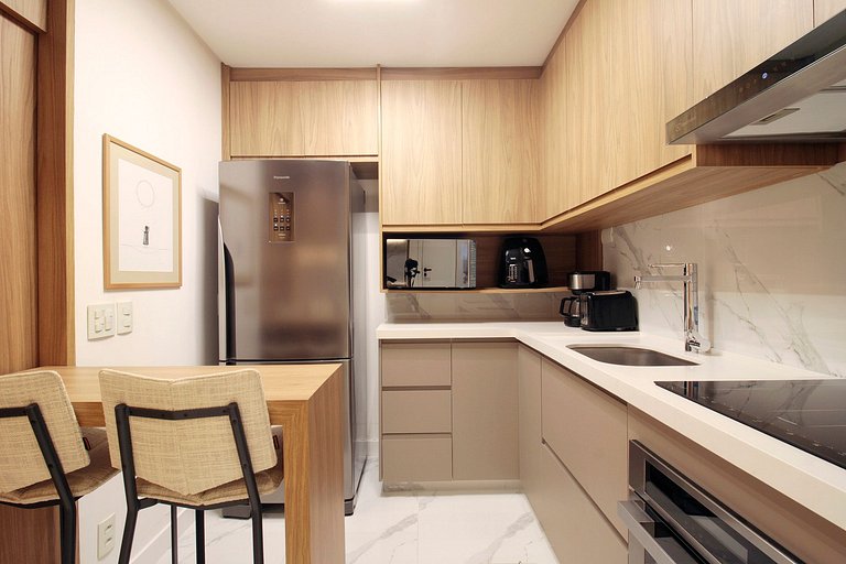 Impeccable! Located in Jardins, beautiful and fully equipped