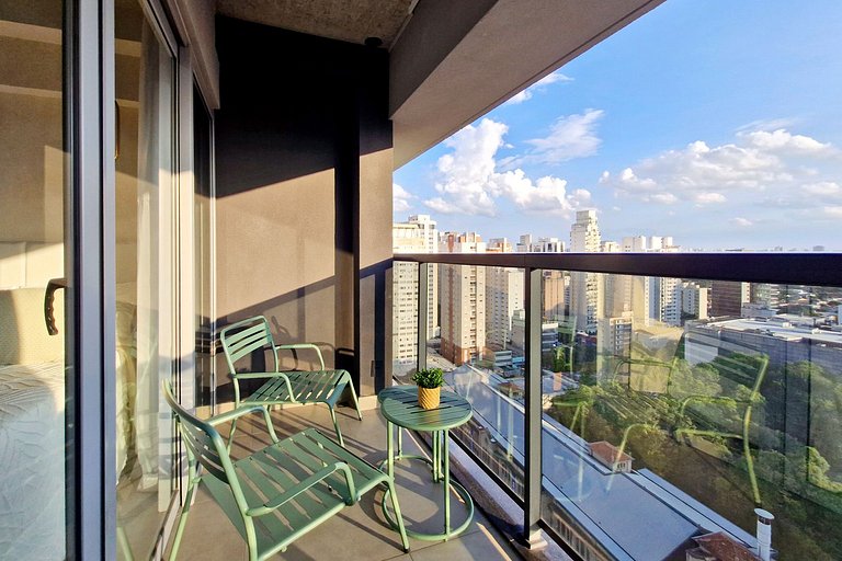 Wehome - Studio lindo nos Jardins, vista incrível