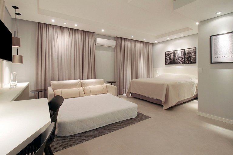 Wehome - Lindo studio, acomoda 4 com conforto!