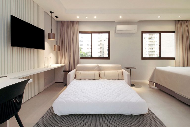 Wehome - Lindo studio, acomoda 4 com conforto!