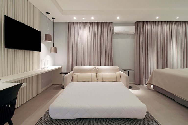 Wehome - Lindo studio, acomoda 4 com conforto!