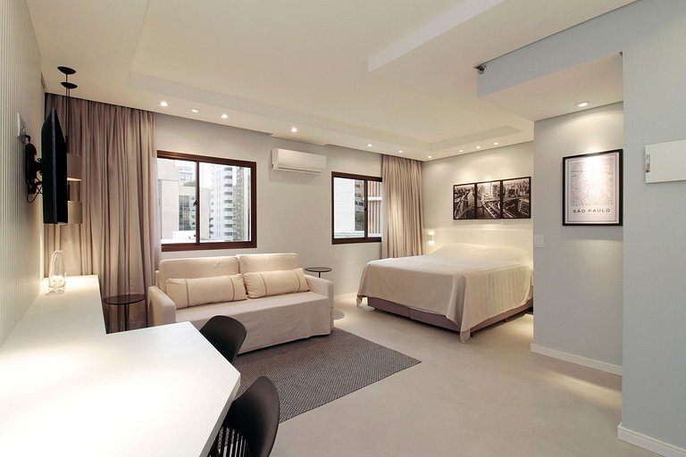 Wehome - Lindo studio, acomoda 4 com conforto!