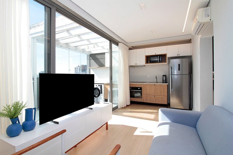 Wehome - 2 dorms, ar-condicionado, varanda e vista