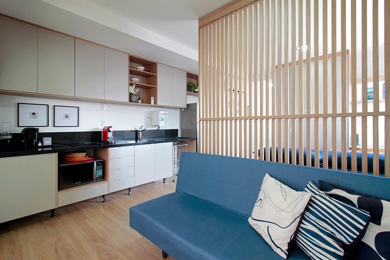 Wehome - Charmoso studio com vista e acomoda 3