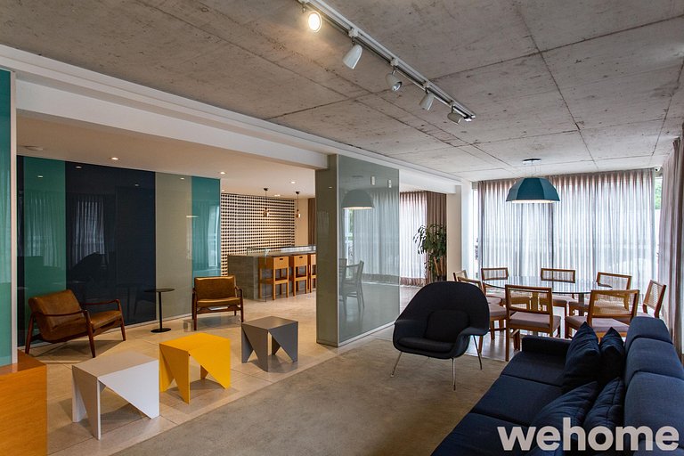 Wehome - Moderno, 2 quartos, infra completa