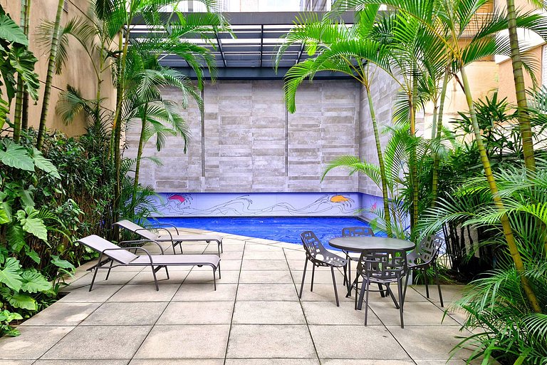 Wehome - Lindo studio, varanda Garden, nos Jardins