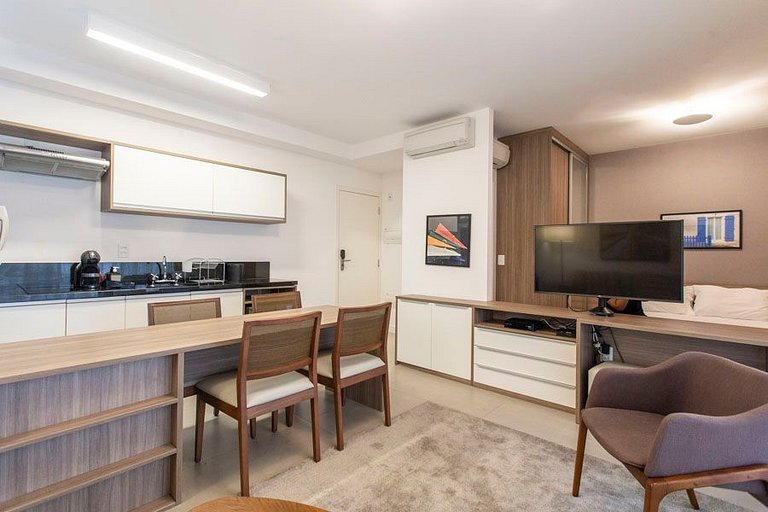 Wehome - Lindo studio, varanda Garden, nos Jardins